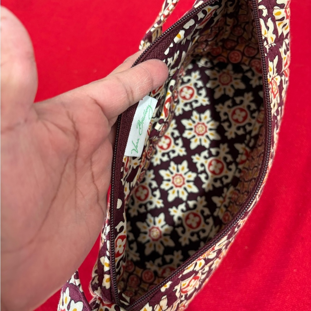 Vera Bradley Retired MEDALLION Small
Purse Handbag Zip Closure Maroon
Gold - Picture 7 of 12